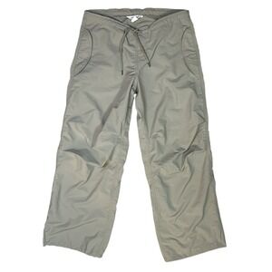 RAE MODE Nylon Wide Leg Pants Green Drawstring Waist Parachute Style Size S